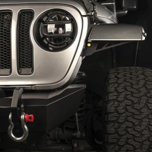 Jeep Wrangler Fender Flare Kits - Front - Rugged Ridge - Chop Bracket Kit with Bullet-Style Lights - Matte Black - `18-`22